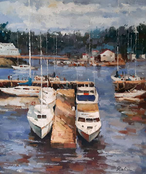 2001-T2 | 50cm x 61cm | bateau à quai 